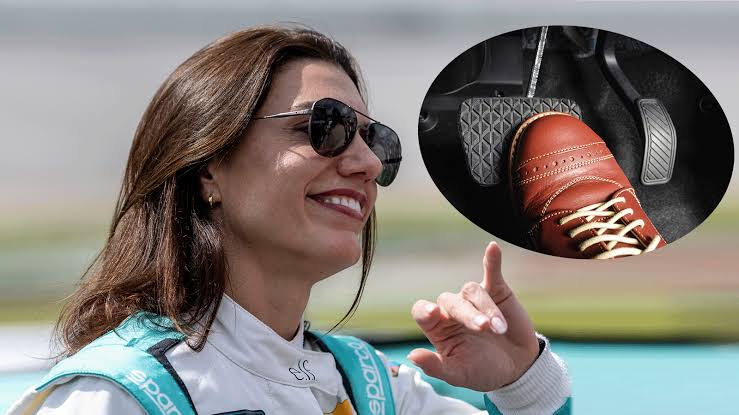 Extreme heat literally melted a female NASCAR driver’s shoe, causing her foot to become stuck to the pedal….