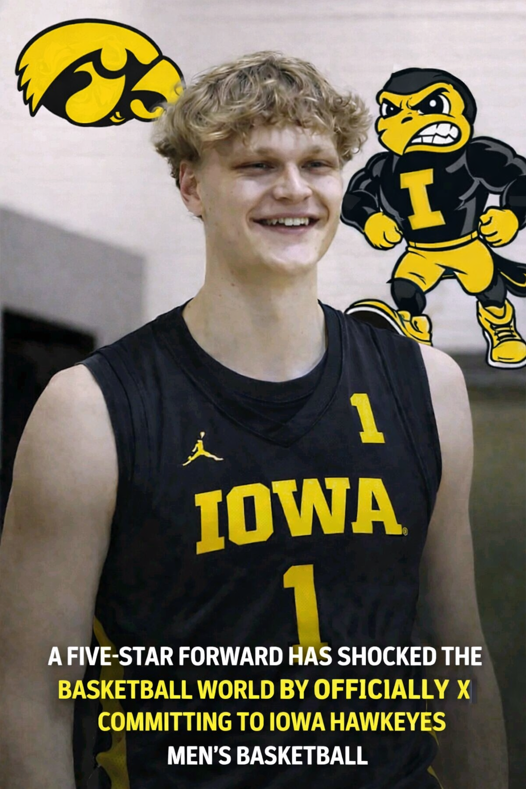BREAKING NEWS: A five-star forward has shocked the  basketball world by officially committing to Iowa Hawkeyes men’s basketball….